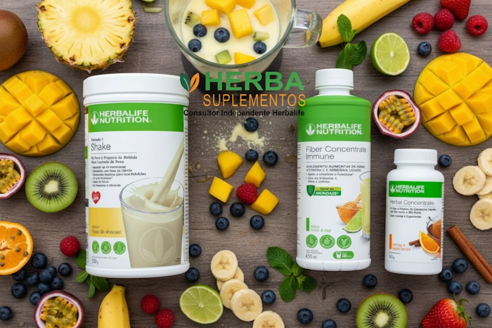 Kit Emagrecimento Herbalife - Shake, Chá e Fibras